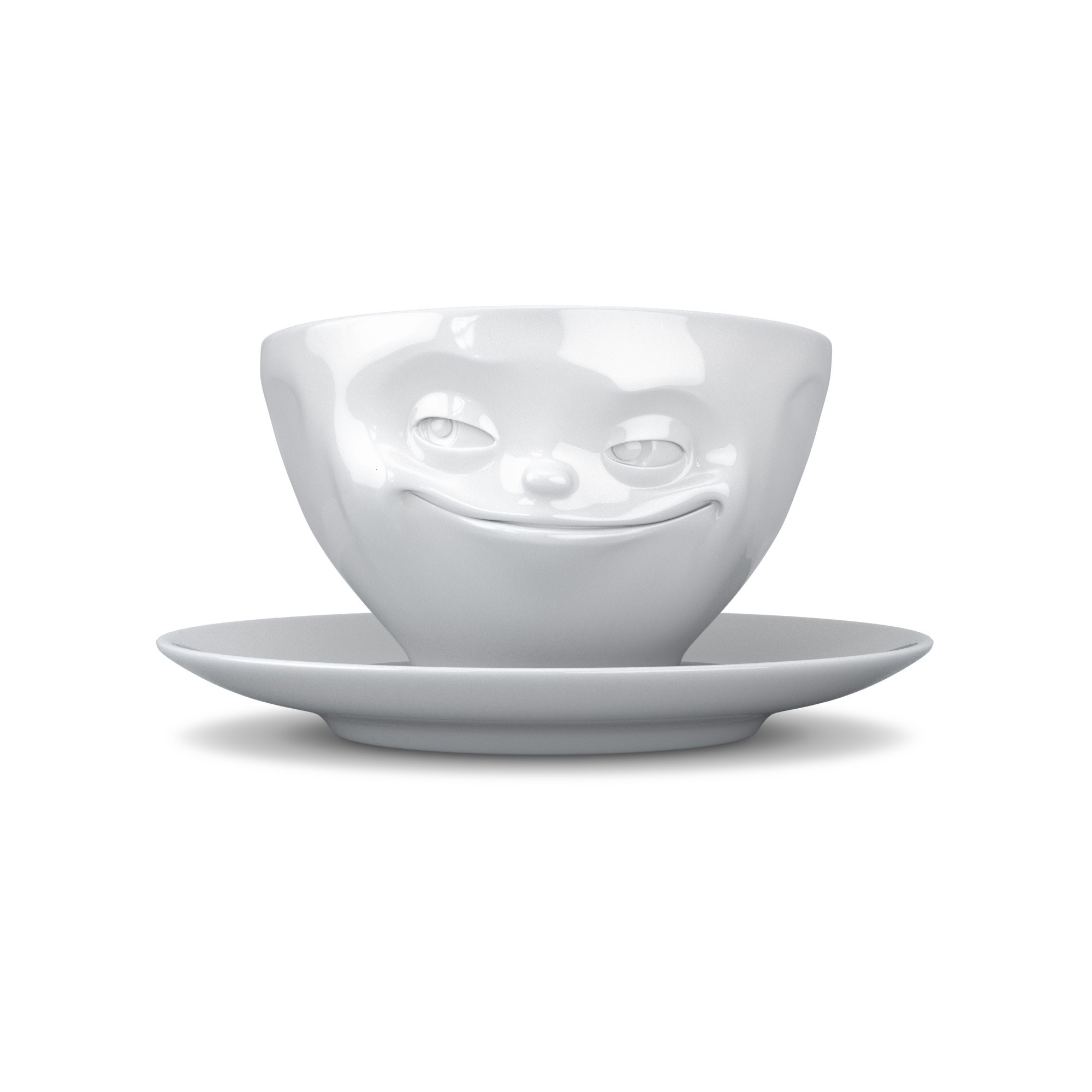 Coffee Cup, white, grinning