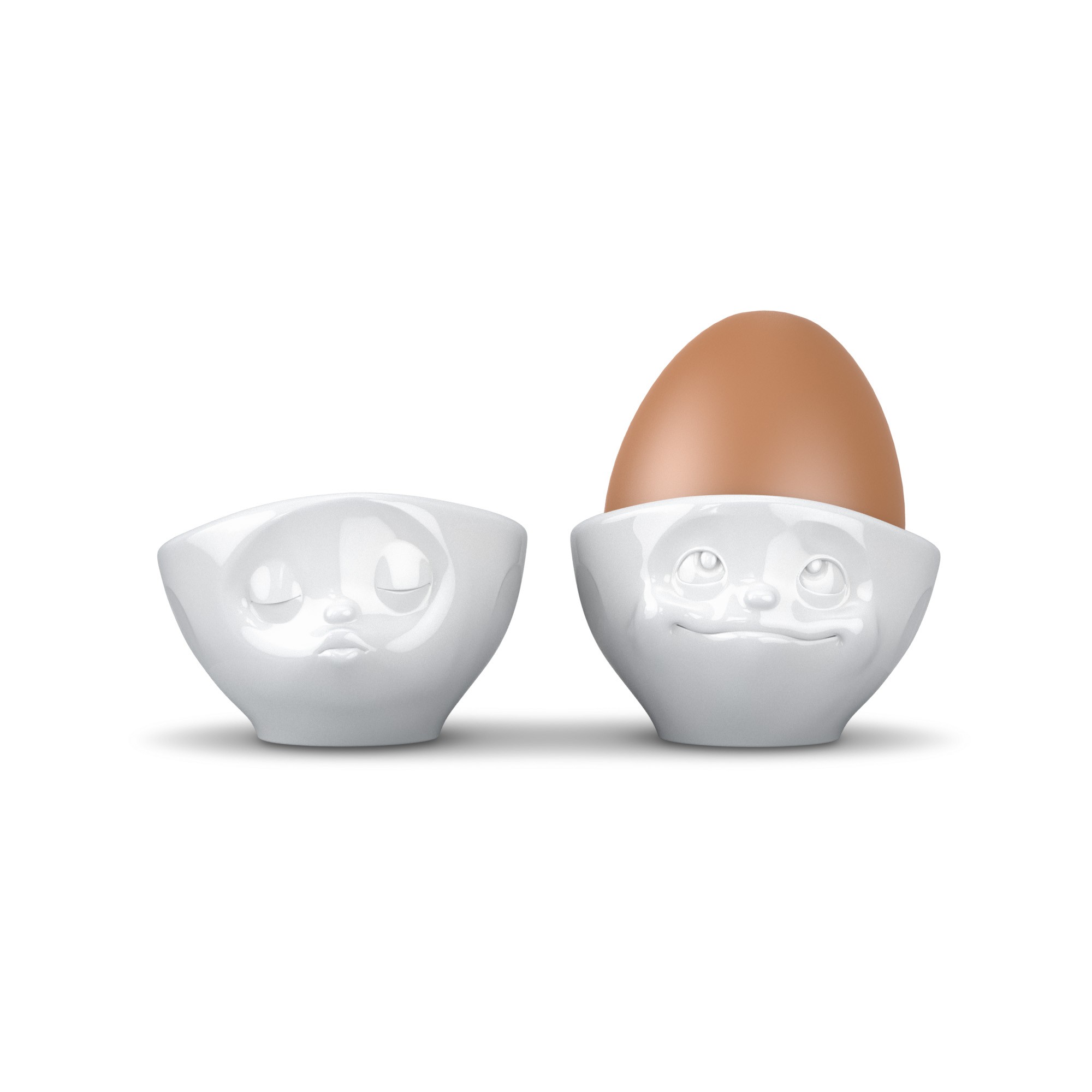 Egg Cup Set #1, white, kissing & dreamy