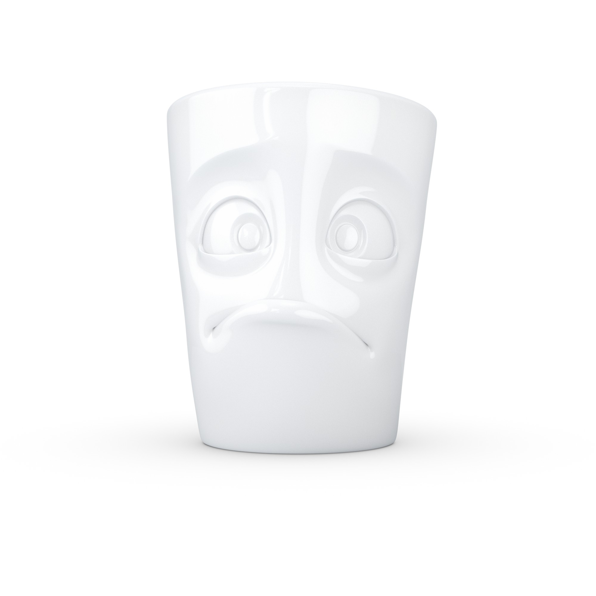 Mug with handle, white, baffled