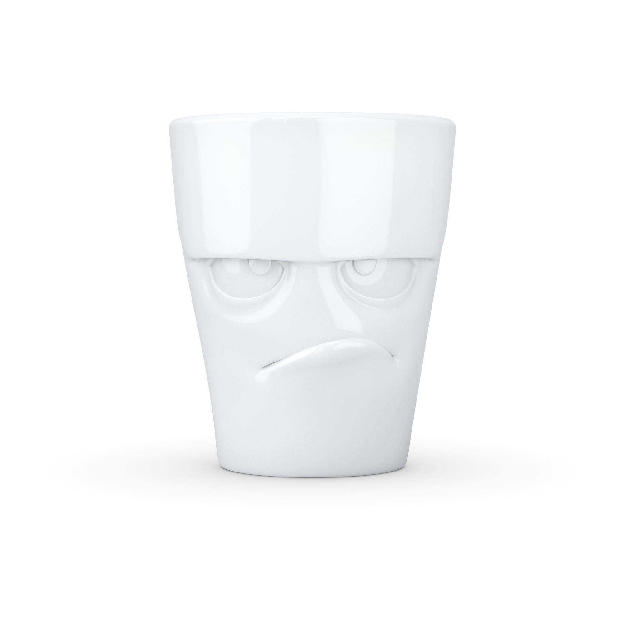 Mug with handle, white, grumpy