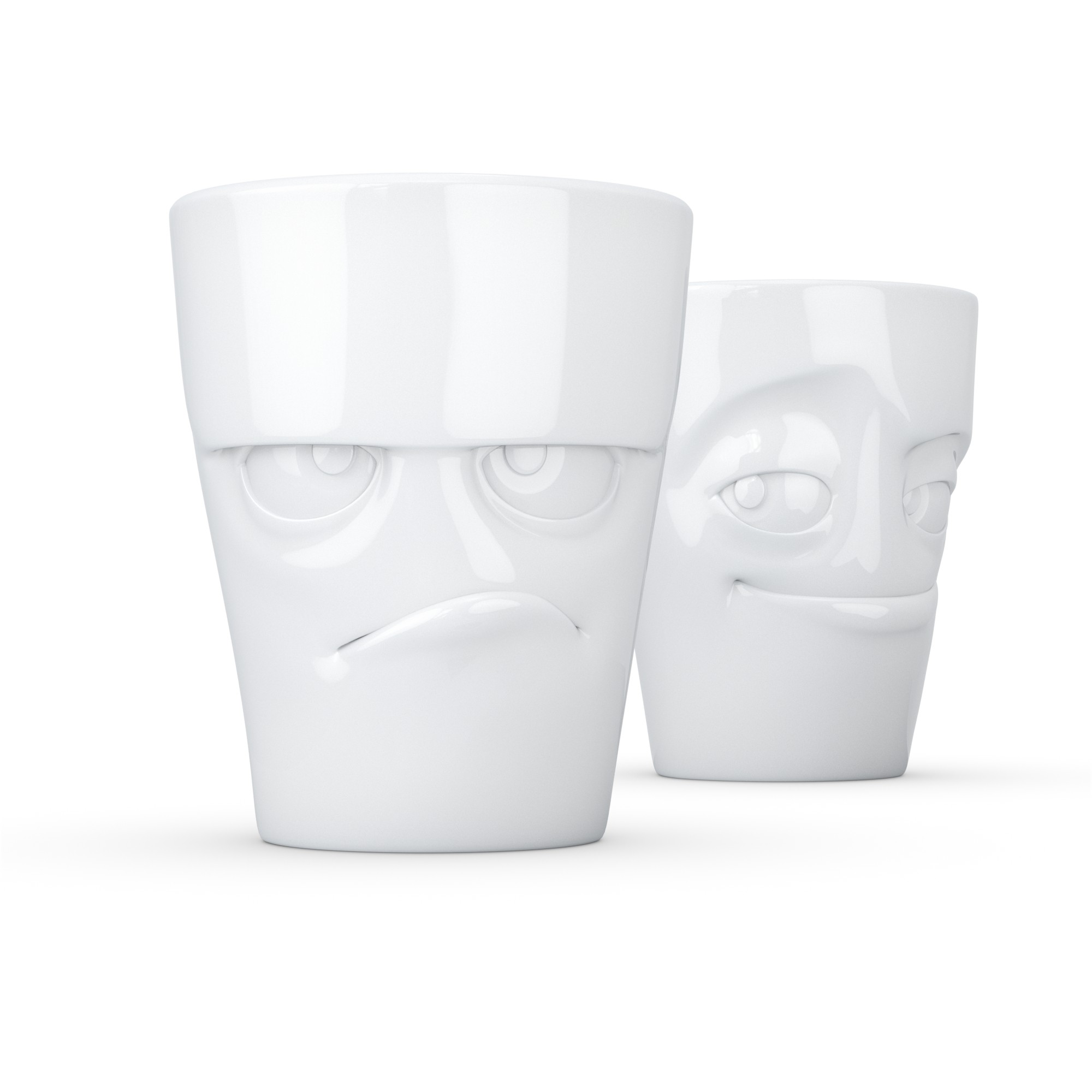 Mug Set #1, white, grumpy & impish